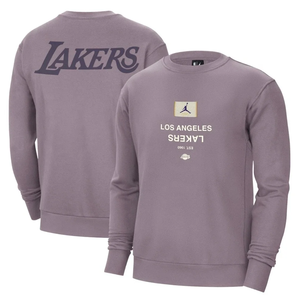 Los‎ Angeles Lakers Jordan Statement Crew Sweatshirt Mens Med Upside Down Purple